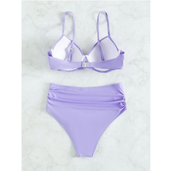 Lavender Fields Push Up Bikini Swimsuit - Picture 3 of 6
